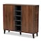 Baxton Studio Idina Walnut Brown and Grey Finished Wood 2-Door Shoe Cabinet 173-10907 - alternate 1